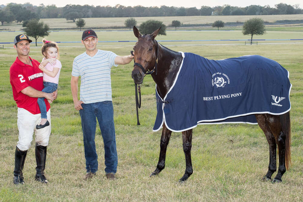 Best Playing Pony: Shrimps, played and owned by Nick Cifuni, pictured with his daughter Charlotte. 