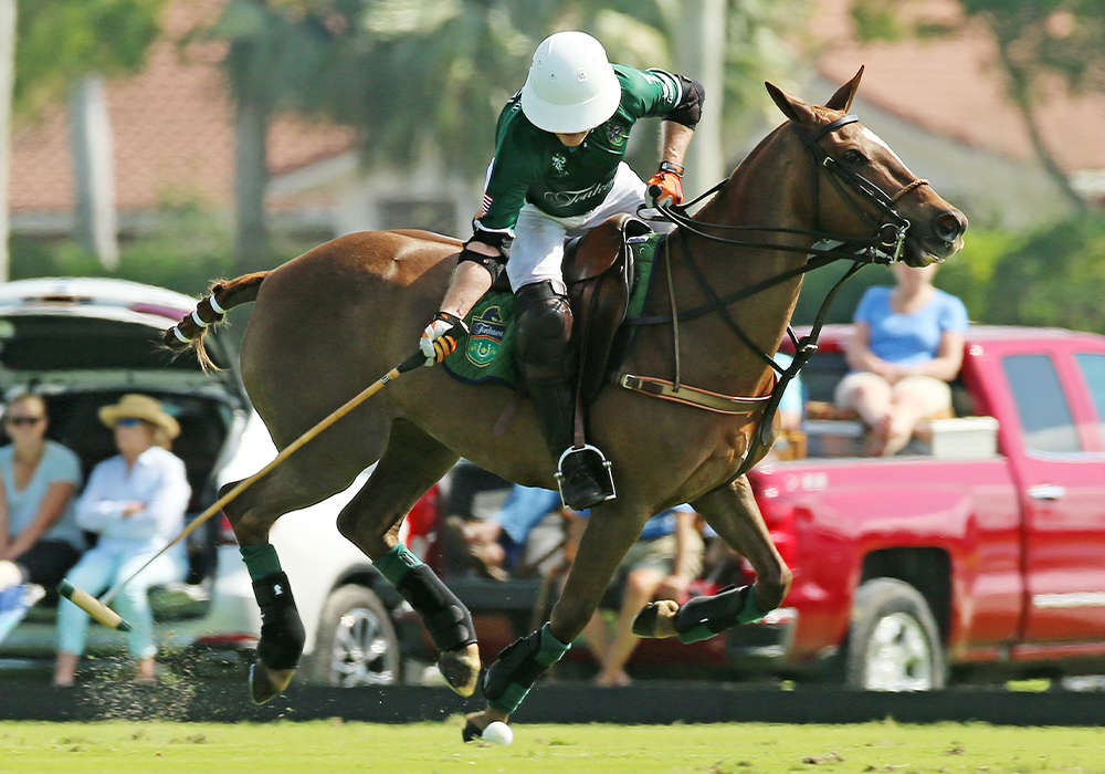 Tonkawa's Jeff Hildebrand competing in the 22-goal at the International Polo Club Palm Beach in Wellington, Florida. ©Alex Pacheco