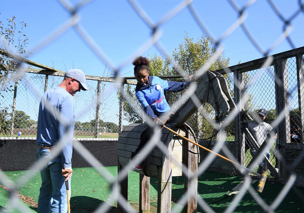 Practice in the hitting cage.