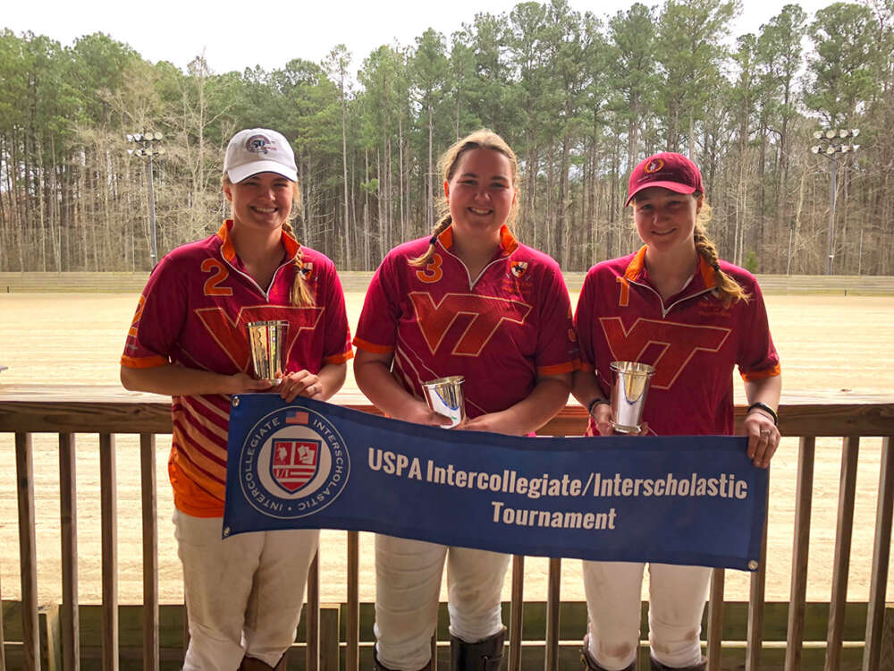 Southeastern Intercollegiate Women’s Preliminary Winners: Virginia Tech - (L to R) Mikayla MacNeill, Catriona Gow, Jessica Brown.