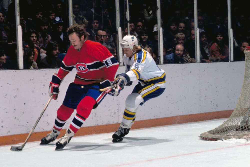 Larry Robinson on the left for the Montreal Canadiens.