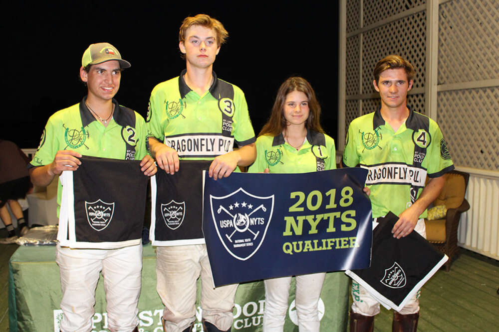 A Flight winners Dragonfly Polo (L to R) Quique Garcia, Will Walton, Madelyn Porter, Andrew Scott.