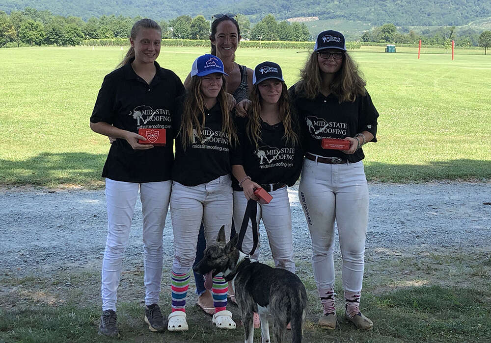 Roseland Polo Club NYTS Qualifier winners - Mid-State Roofing: Virginia Gwinn, Regan Leitner, Robyn Leitner, Alea Crespo.