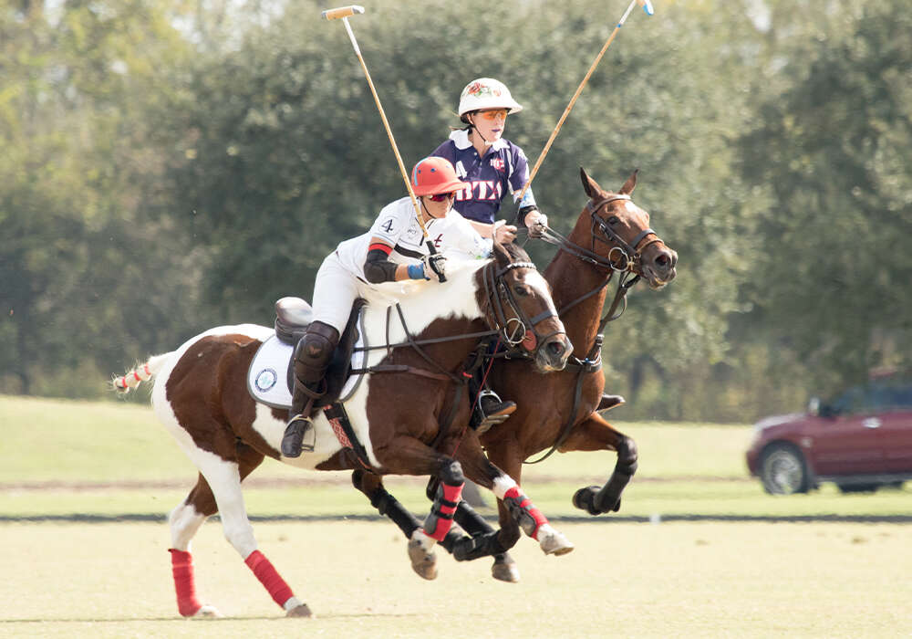 Pretty Bird Woman with San Saba's Sarah Wiseman in the 2018 U.S. Open Women's Polo Championship®. ©Kaylee Wroe