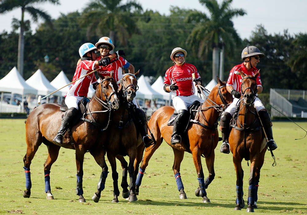 Adolfo Cambiaso celebrating with son Poroto after capturing the 2021 USPA Gold Cup®.