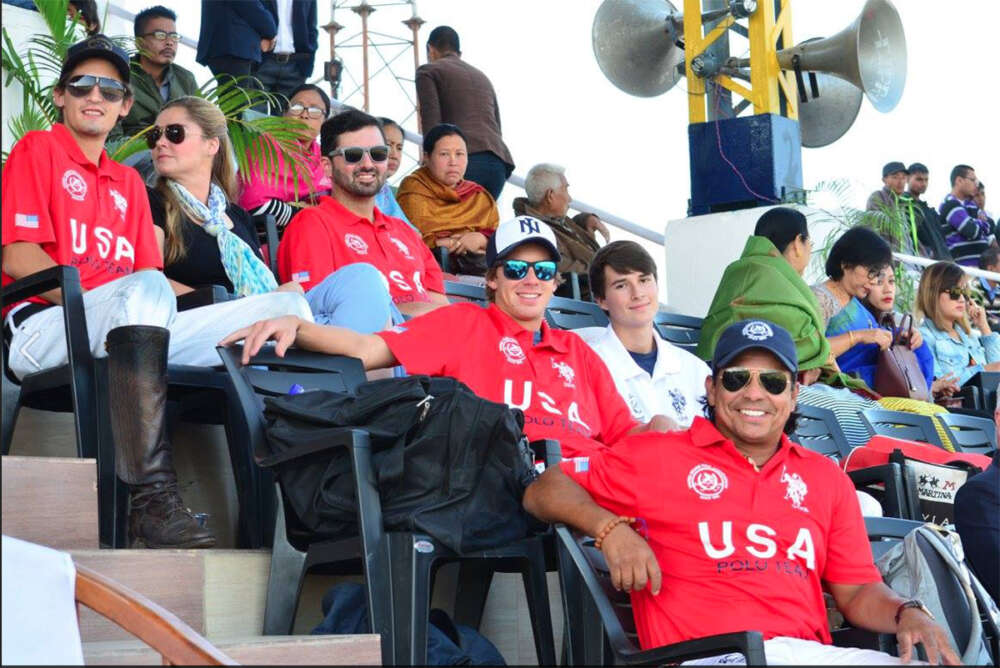 Team USA scouts out the competition from the grandstands of the Mapal Kangjeibung polo grounds in Imphal, Manipur. 