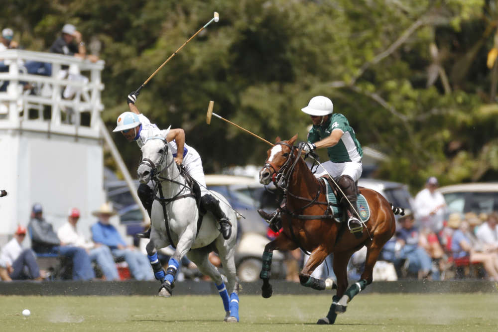 Valiente's Adolfo Cambiaso races downfield during the USPA Gold Cup® Semifinals versus Tonkawa. ©David Lominska