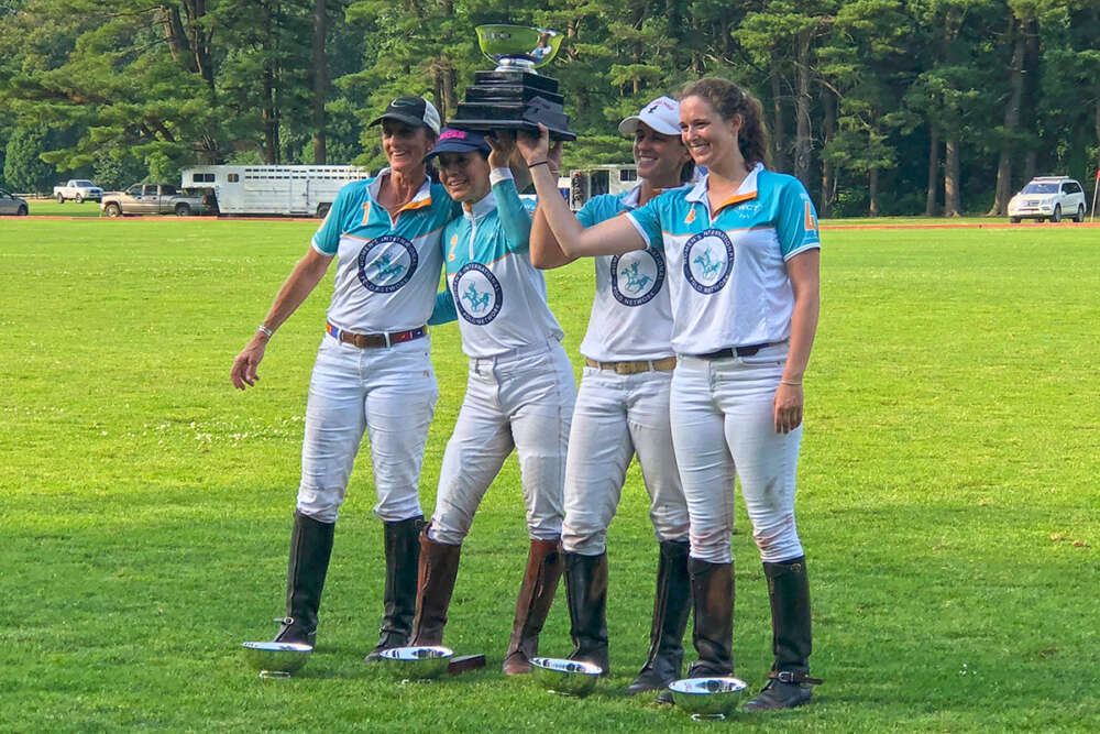 East Coast Open Women's Polo Championship winners Women’s International Polo Network (L to R) Cindy Halle, Dawn Jones, Alyson Poor, Anna Winslow.